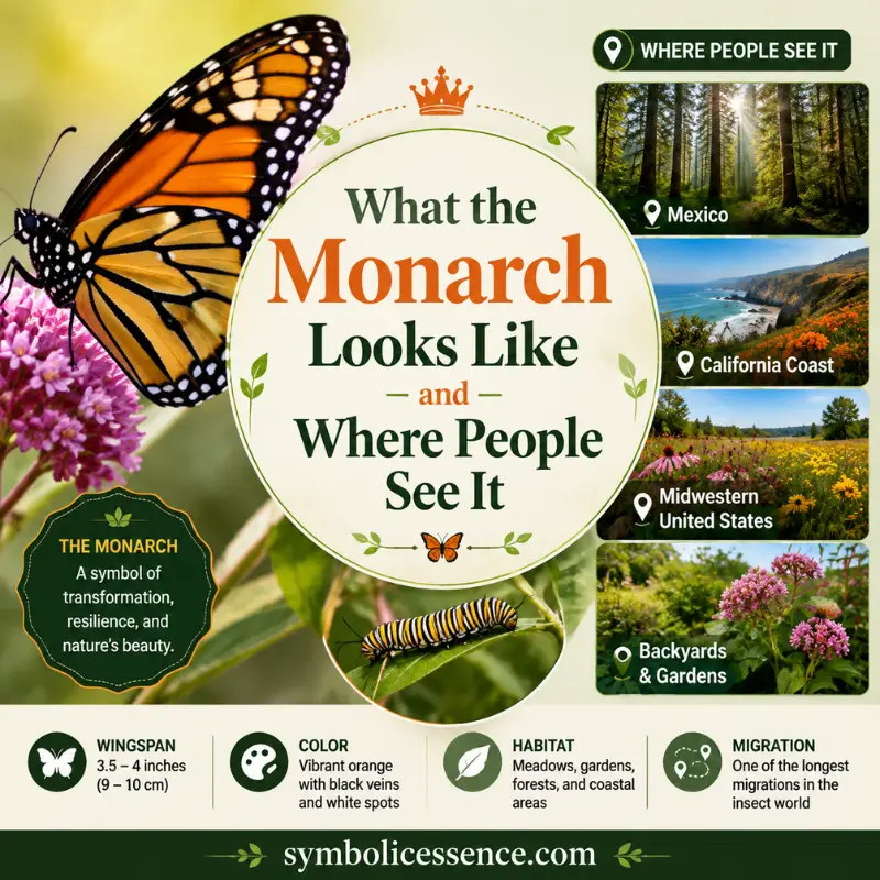 What the Monarch Looks Like and Where People See It